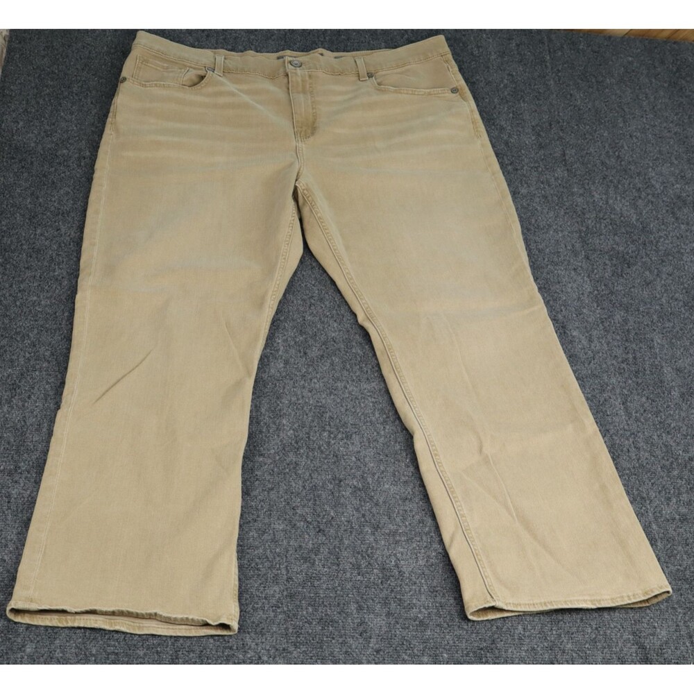 BKE Seth Khaki Straight Leg Jeans Men 42R Buckle Tan
